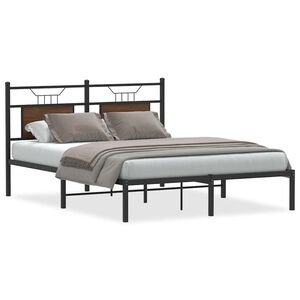 vidaXL Cadre de lit sans matelas ch&ecirc;ne marron 137x190 cm