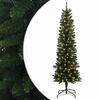 vidaXL Arbre de No&euml;l artificiel slim 150 cm 150 LED Blanc chaud PVC