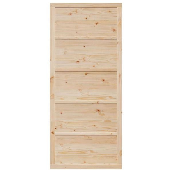 vidaXL Porte de Grange Naturel 100 x 208 cm Bois de pin massif
