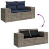 vidaXL Salon de jardin avec coussins 6pcs marron r&eacute;sine tress&eacute;e acacia