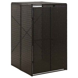 vidaXL Abri pour poubelle Noir 70x80x117 cm R&eacute;sine tress&eacute;e