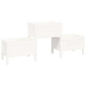 vidaXL Jardini&egrave;re Blanc 178,5x44x75 cm Bois massif de pin