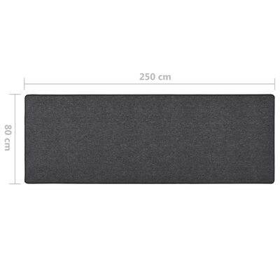 vidaXL Tapis de couloir Anthracite 80x250 cm