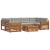 vidaXL Ensemble de canap&eacute;s d'ext&eacute;rieur 7 pc Gris Naturel et Clair