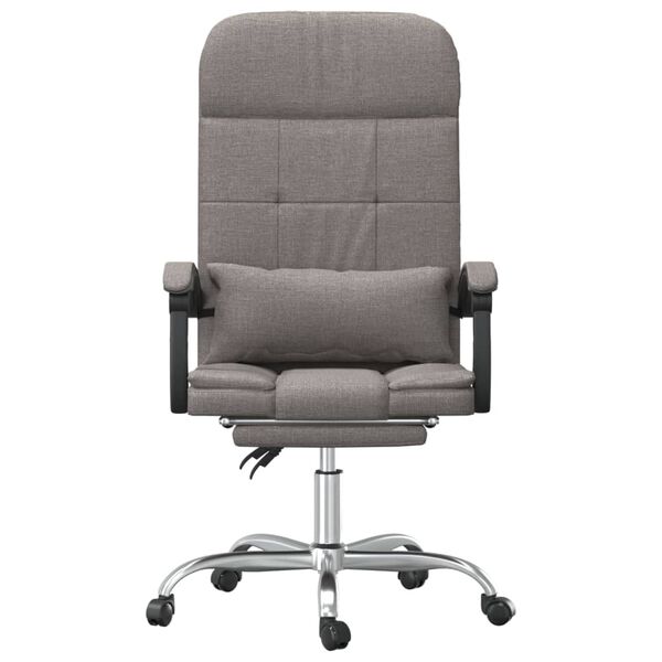 vidaXL Fauteuil de massage inclinable de bureau Taupe Tissu