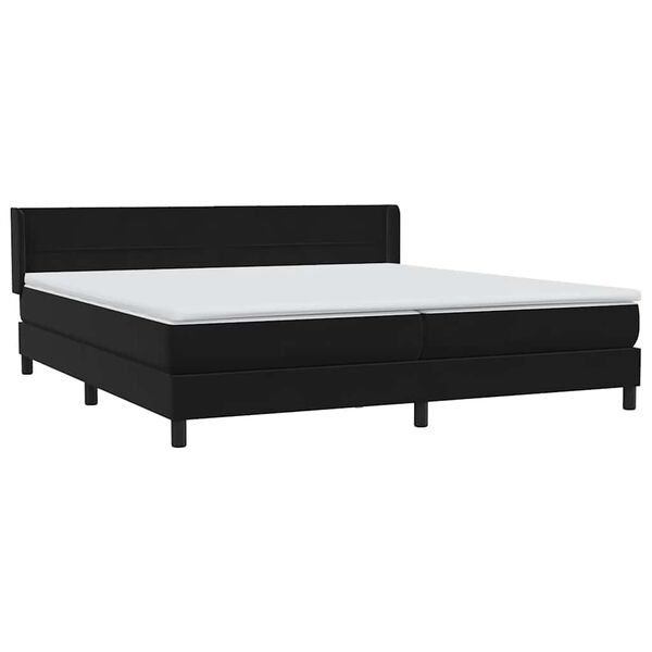 vidaXL Sommier &agrave; lattes de lit avec matelas noir 180x210 cm velours