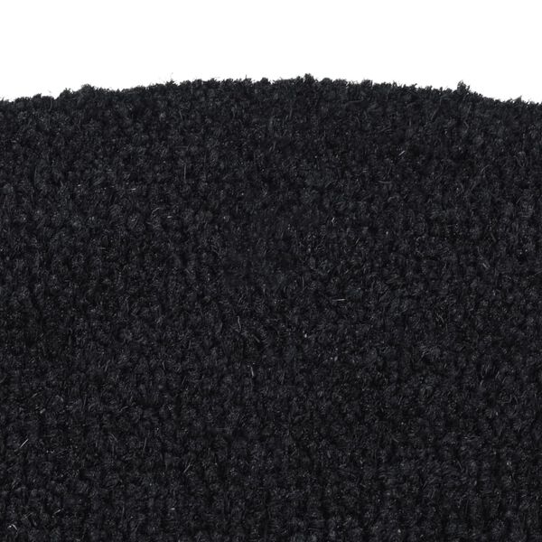 vidaXL Tapis de porte noir demi-rond 50x80 cm fibre de coco touffet&eacute;