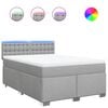 vidaXL Sommier &agrave; lattes de lit avec matelas Gris clair 140x200cm Tissu
