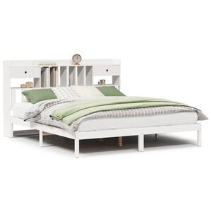 vidaXL Lit biblioth&egrave;que sans matelas blanc 180x200 cm bois pin massif