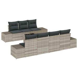 vidaXL Ensemble de canap&eacute; de jardin 8 pcs Gris clair et gris fonc&eacute;