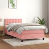 vidaXL Sommier &agrave; lattes de lit avec matelas Rose 100x200 cm Velours