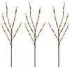 vidaXL Branche de cuivre LED de d&eacute;coration de No&euml;l 3 pc Marron 62 cm