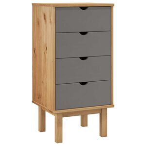 vidaXL Commode OTTA marron et gris 45x39x90 cm bois de pin massif