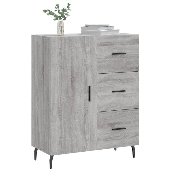 vidaXL Buffet sonoma gris 69,5x34x90 cm bois d'ing&eacute;nierie