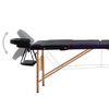 vidaXL Table de massage pliable 2 zones Bois Noir