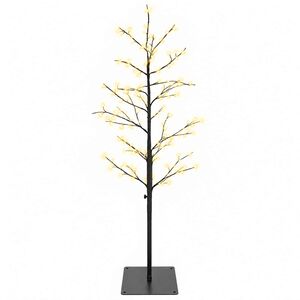 vidaXL Petit sapin de No&euml;l bouleau Noir 18 x 18 x 120 cm Acier 279 LED