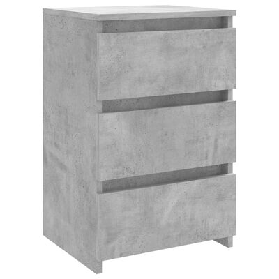 vidaXL Tables de chevet 2 pcs Gris béton 40x35x62,5 cm Aggloméré