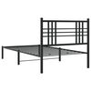 vidaXL Cadre de lit m&eacute;tal sans matelas avec t&ecirc;te de lit noir 90x200 cm