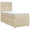 vidaXL Lit boxspring avec matelas Cr&egrave;me 80 x 200 cm Tissu