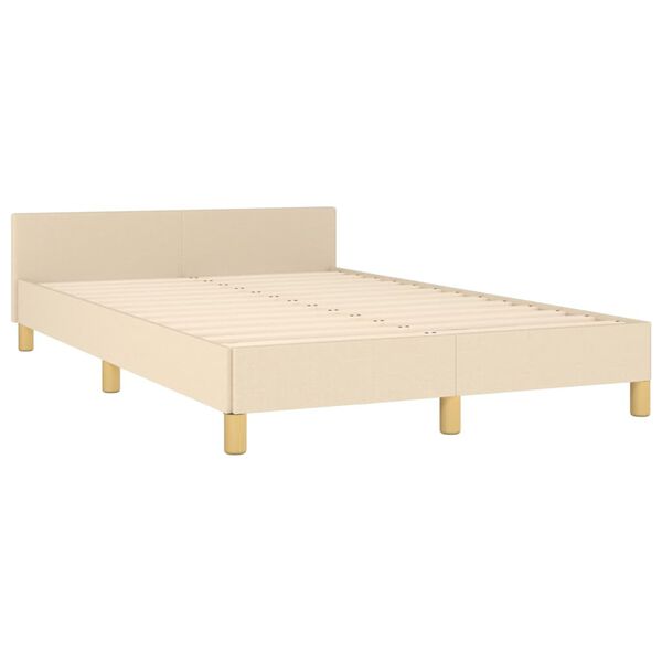 vidaXL Cadre de lit sans matelas crème 120x190 cm tissu