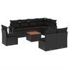 vidaXL Salon de jardin 9 pcs avec coussins noir r&eacute;sine tress&eacute;e