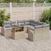vidaXL Ensemble de canap&eacute; de jardin 9 pcs Beige Poly Rattan