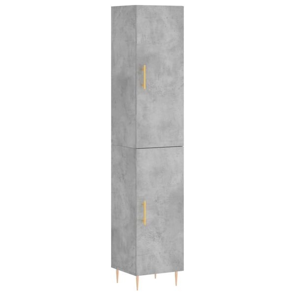 vidaXL Buffet haut Gris b&eacute;ton 34,5x34x180 cm Bois d'ing&eacute;nierie
