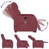 vidaXL Fauteuil inclinable de massage &eacute;lectrique Rouge bordeaux Tissu