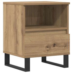 vidaXL Table de chevet ch&ecirc;ne artisanal 40x35x50 cm bois d&rsquo;ing&eacute;nierie