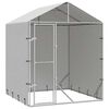vidaXL Chenil d'ext&eacute;rieur pour chiens avec toit argent&eacute; 2x2x2,5 m