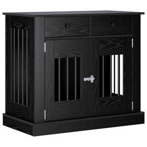 vidaXL Meuble de cage pour chien Ch&ecirc;ne noir 90 x 47,5 x 80 cm
