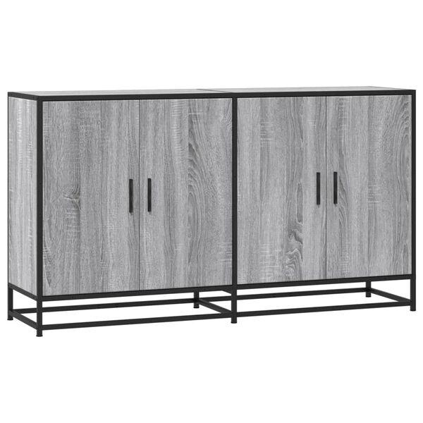 vidaXL Buffet sonoma gris 134x35x76 cm bois d'ing&eacute;nierie