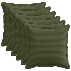 vidaXL Housse de coussin 6 pc HOUTEN Vert 30 x 30 cm velours c&ocirc;tel&eacute;