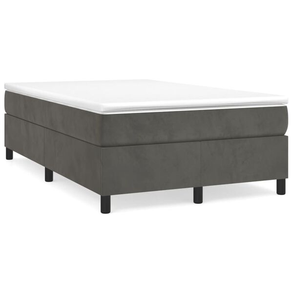 vidaXL Sommier &agrave; lattes de lit et matelas gris fonc&eacute; 120x190cm velours