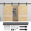 vidaXL Porte coulissante 2 pc 90 x 210 cm Bois de pin massif