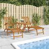 vidaXL Chaise longue d'ext&eacute;rieur repose-pieds lot de 2 Acacia solide