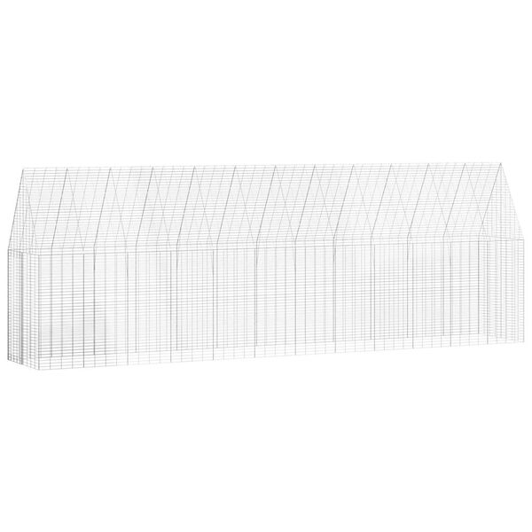 vidaXL Cage &agrave; poules 2 pcs Argent&eacute; 600 x 100 x 210 cm Acier galvanis&eacute;