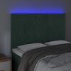 vidaXL T&ecirc;te de lit &agrave; LED Vert fonc&eacute; 144x5x118/128 cm Velours