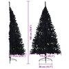 vidaXL Sapin de No&euml;l artificiel pr&eacute;-&eacute;clair&eacute; Noir 180 cm PVC