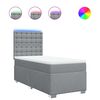 vidaXL Sommier &agrave; lattes de lit avec matelas Gris clair 90x200 cm Tissu