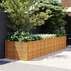 vidaXL Lit sur&eacute;lev&eacute; de jardin 386x100x69 cm acier corten