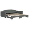vidaXL Lit de jour avec gigogne sans matelas gris fonc&eacute; 100x200 cm