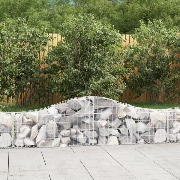 vidaXL Paniers &agrave; gabions arqu&eacute;s 15 pcs 200x30x40/60 cm Fer galvanis&eacute;