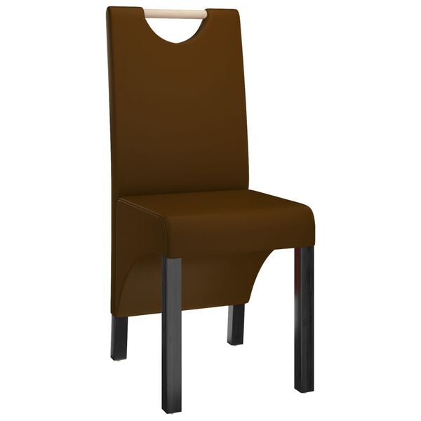 vidaXL Chaises &agrave; manger lot de 4 marron similicuir