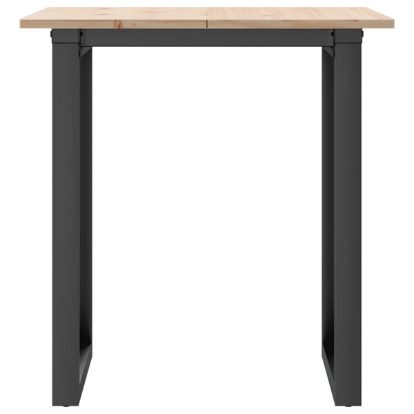 vidaXL Table &agrave; manger cadre en O 60x60x75 cm bois de pin massif acier