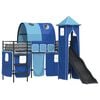 vidaXL Cadre de lit superpos&eacute; pour enfants Noir et Bleu 90 x 190 cm