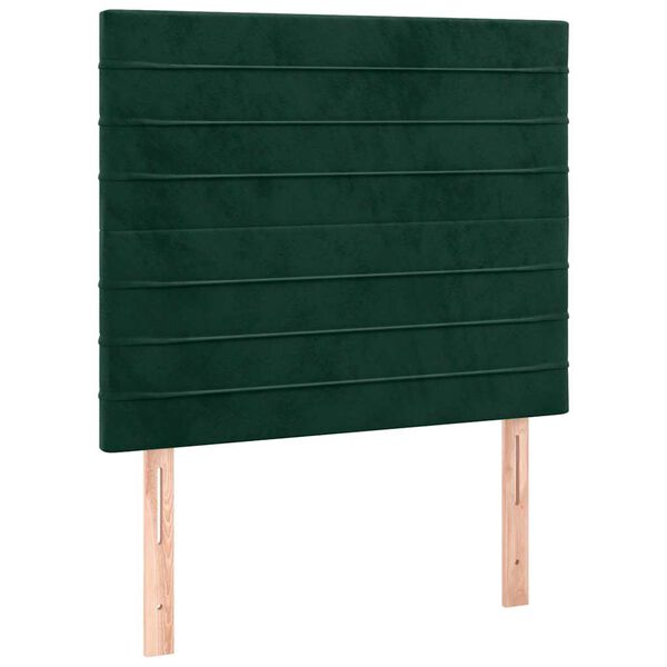 vidaXL T&ecirc;te de lit &agrave; LED Vert fonc&eacute; 90x5x118/128 cm Velours