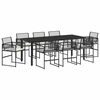 vidaXL Ensemble de salle &agrave; manger pour jardin 9 pc Noir polyrotin