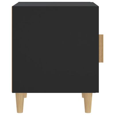 vidaXL Table de chevet Noir Bois d'ingénierie