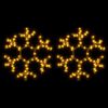 vidaXL Flocons de neige de No&euml;l avec LED 2 pcs Blanc chaud 38x37 cm